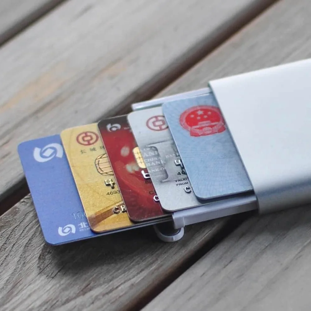 

ID Credit Card Case For Xiaomi Automatic Pop Up Men Business Card Holder Slim aluminium alloy metal Wallet Storage Box
