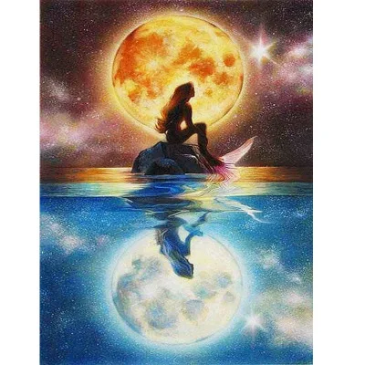 

DIY diamond embroidery Mermaid Full Round Diamond Painting scenery Cross stitch Diamond Full Diamond Painting gift
