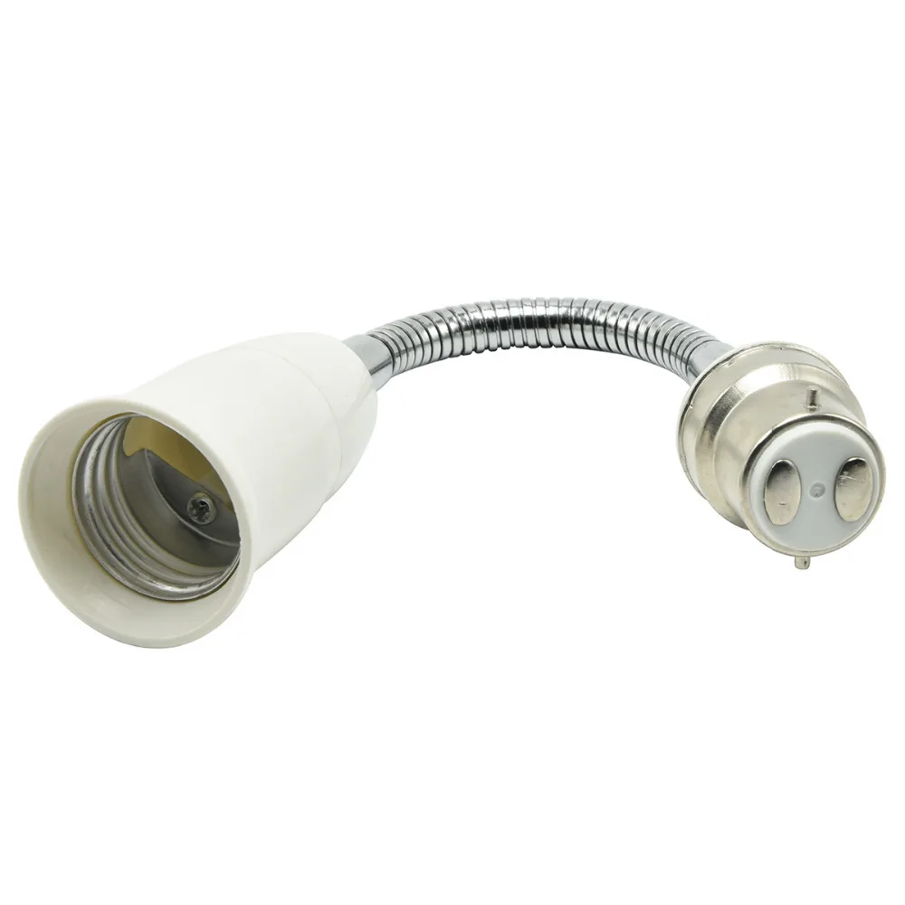 B22 to E27 Flexible Extension Lamp Holder Converter 20cm E27 Screw Bulb