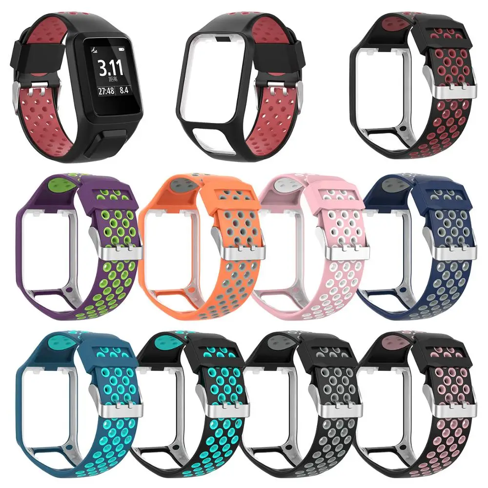 

Two-tone Silicone Replacement Wrist Band Watch Strap For TomTom Runner 2 3 Spark 3 GPS Watch Fitness Tracker