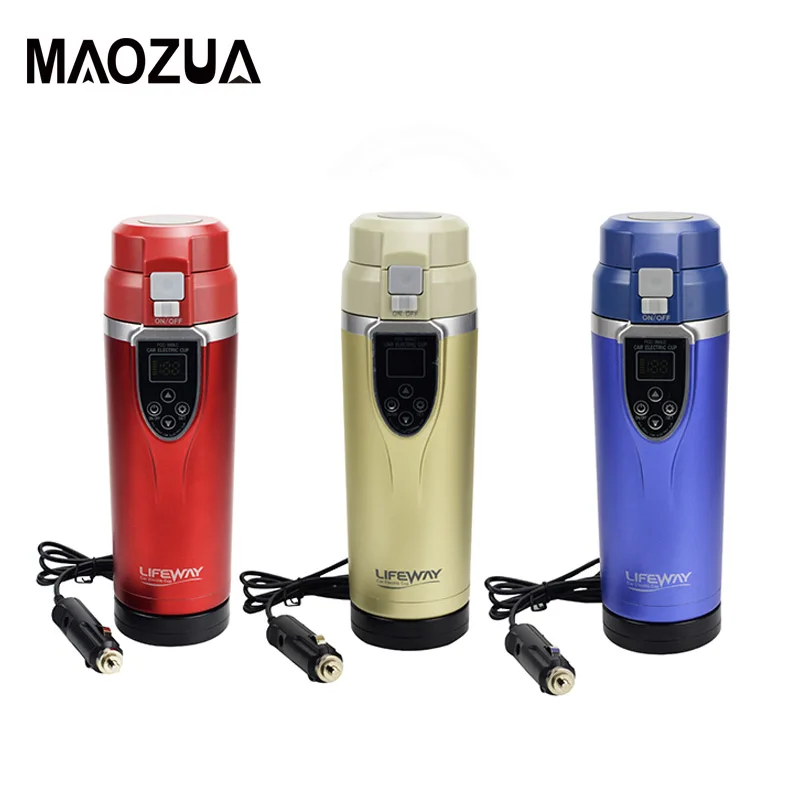 Online Tetera de viaje de 12 V 24 V 350ml para el coche taza de calentamiento de café agua té hervidor taza portátil Hervidor eléctrico del vehículo