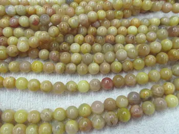

High Quality 2strands 4-16mm Natural jade stone Round Ball lemone yellow jewelry beads