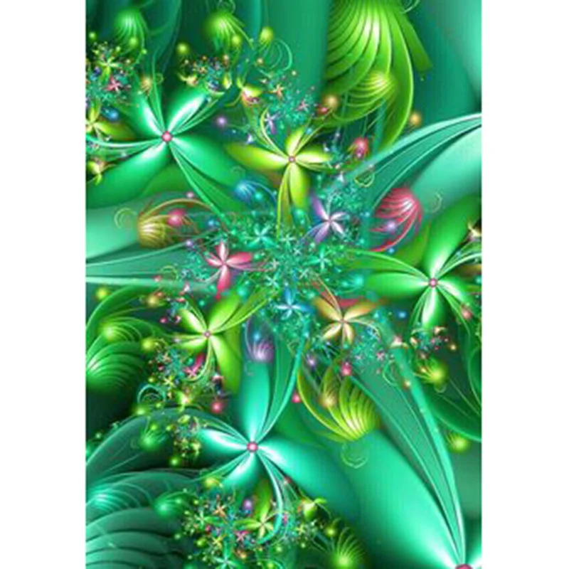 

Full Square / Round Drill 5D DIY Diamond Painting "Green Flower" Embroidery Rhinestone Cross Stitch Mosaic Home Decor
