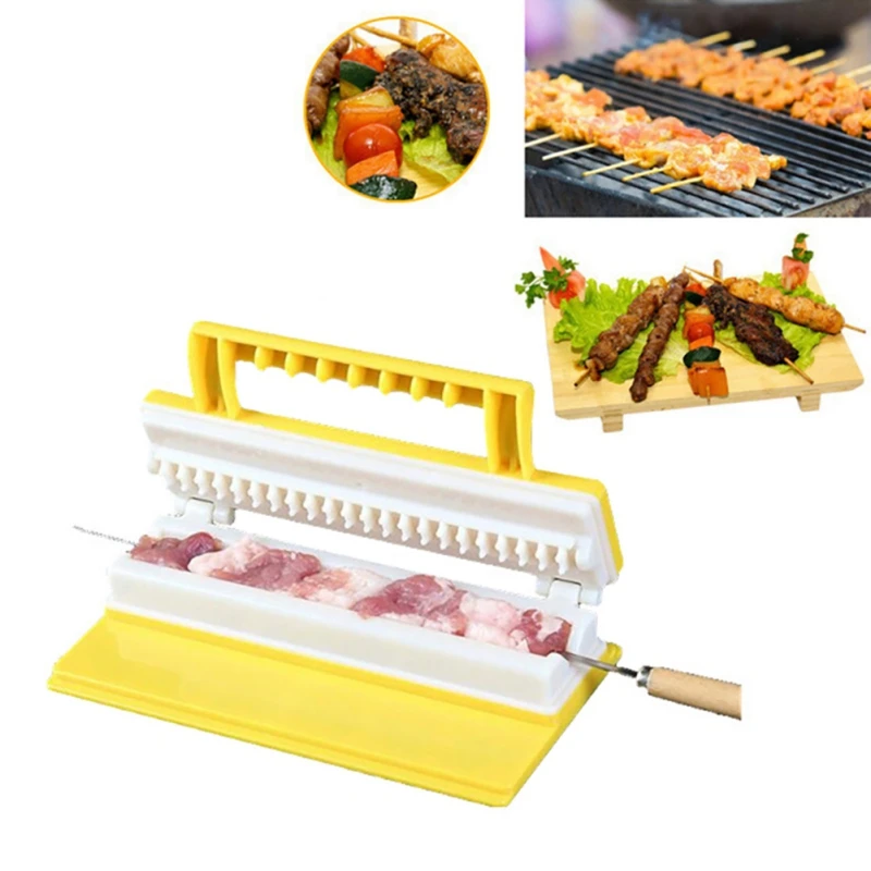 Barbecue Kebab Maker Double / Single Row Meat Skewer Quick Skewer Easy Barbecue Tools Outdoor Kitchen Accessories