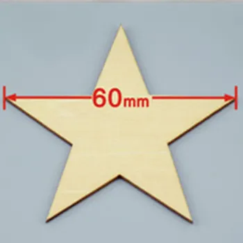

60pcs/lot 60mm Blank pentagram natural plywood Suitable for Christmas party wood wedding teaching of DIY accessories 001001093