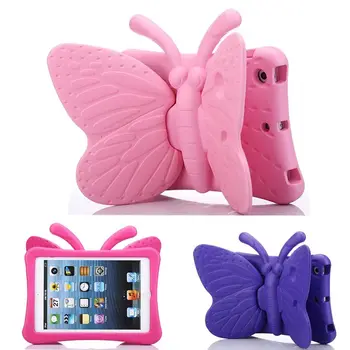 

XSKEMP Kids Butterfly Stand Rubber EVA Foam Shockproof Case Cover For iPad mini 5 7.9 A2133 A2124 A2126 A2125 + Tempered Glass