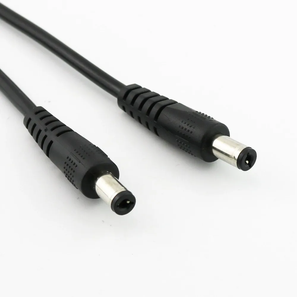 1x CCTV DC Power 5.5 x 2.1mm Female to Dual 5.5 x 2.1mm Male Plug Y Splitter Connector Cable Cord 70cm
