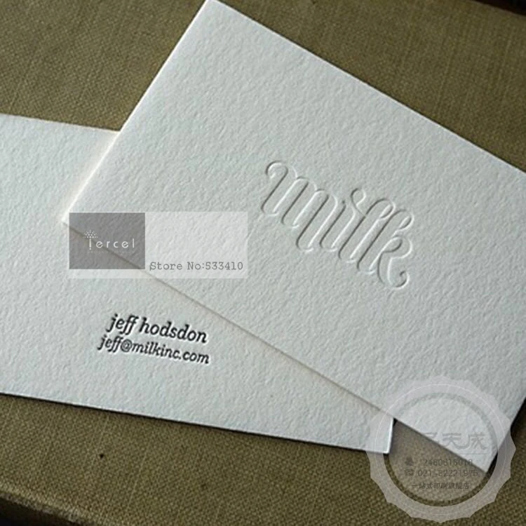 custom made design embossing paper business card with fast