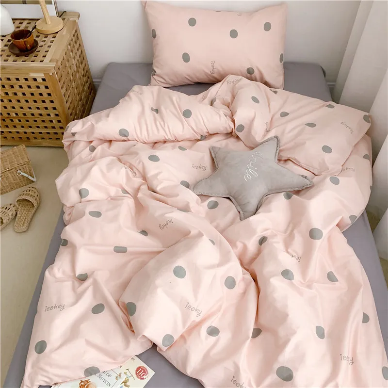 Multi color bedding Queen Twin size Duvet Cover 100%Cotton Bedding Set for Kids Youth Ultra soft bedsheets linen fitted sheet