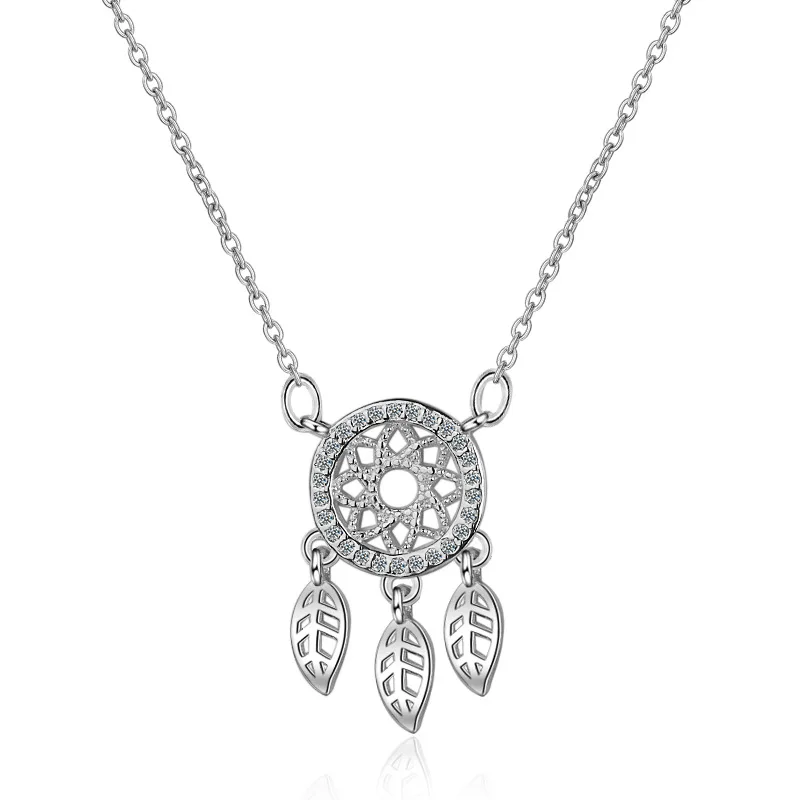 Лидер продаж 925 пробы Серебряное ожерелье с цирконом микро CZ Dream Catcher Цепочки и ожерелья для Для женщин ожерелье ювелирные изделия Прямая