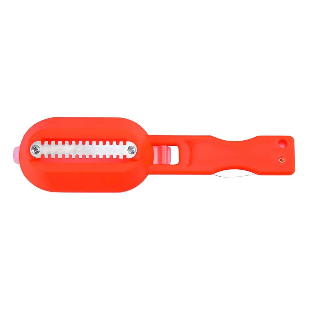 Нержавеющая сталь рыбья кожа чешуя инструменты для приготовления рыбы чистящий нож Скинер средство для удаления запаха рыбы прочная щетка Морепродукты Инструмент 21 - Color: Red