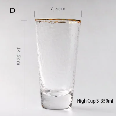 Японский высококачественный Пномпень молоток голова стеклянная чашка домашняя кружка молоко чашка сок напиток чашка вино вода пиво чай чашка для подарка - Цвет: D