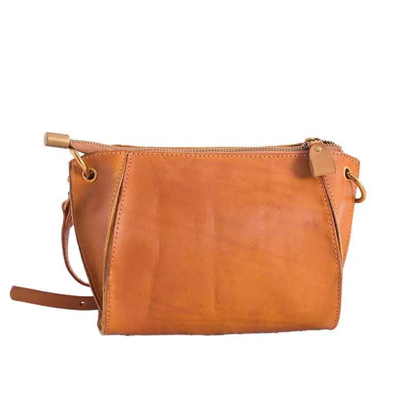 Vintage casual first layer cowhide handmade literary forest messenger bag shoulder bag