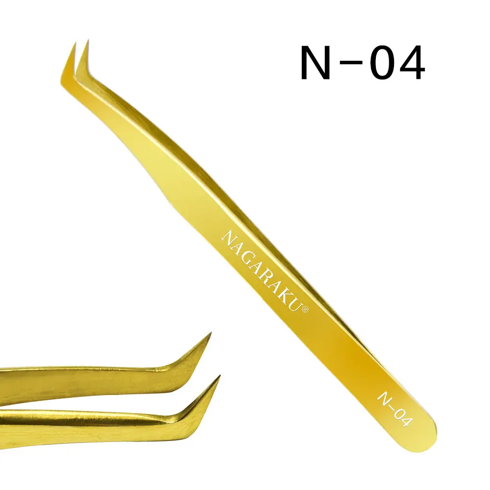 Nagaraku нержавеющая сталь Tweezers Пинцет особенно для норки наращивание ресниц ресницы изогнутые прямые клип пинцеты - Цвет: N-04