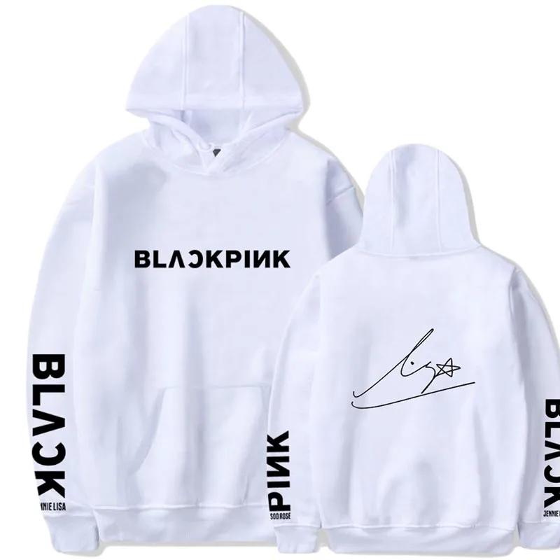 KPOP Корейская мода Blackpink JISOO Jennie Kim Rose хлопковые толстовки с фирменным принтом шляпа одежда пуловеры толстовки