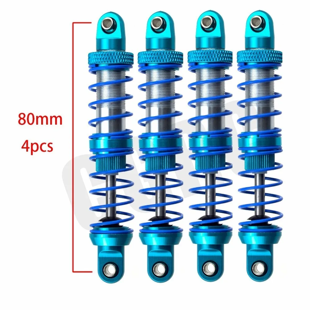 80mm 4pcs Металлический двойной пружинный масляный амортизатор 70 мм 80 мм 90 мм 100 мм 110 мм 120 мм 1/10 мм для радиоуправляемых гусеничных автозапчастей для грузовика осевой Scx10 Trx4 D90 - Цвет: 80mm 4pcs