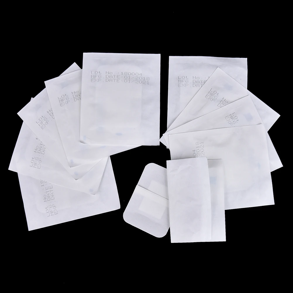

10PCs 6x7cm Hypoallergenic Non-woven Medical Adhesive Wound Dressing Band aid Bandage Large Wound First Aid Outdoor