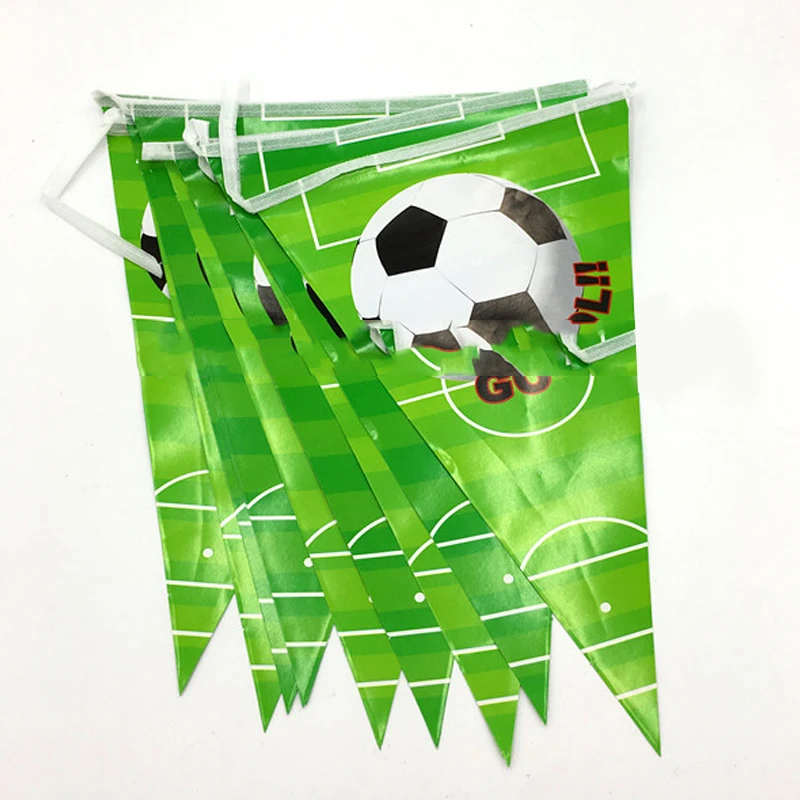 Детский душ вечерние футбольный мяч Вымпел спрос среди детей украшения на день рождения бумажный висящий Баннер Футбол тема флаги 1 компл./лот
