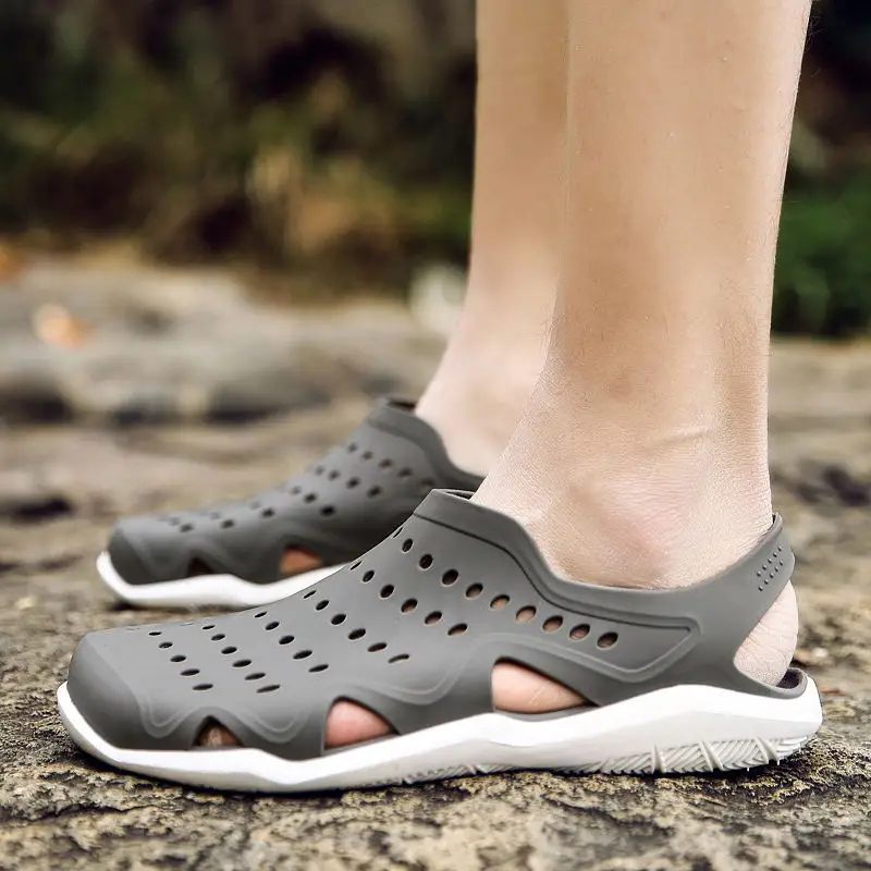 MIUBU Лето 2019 г. массажные тапочки ЕВА сандалии мужские модные повседневное Полые Дышащие пляжные сланцы туфли без каблуков воды Sandalias