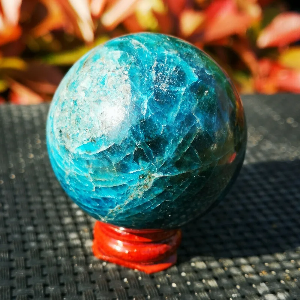 45-50 мм натуральный Синий Апатит Камень Сфера Кристалл Рейки исцеляющий шар