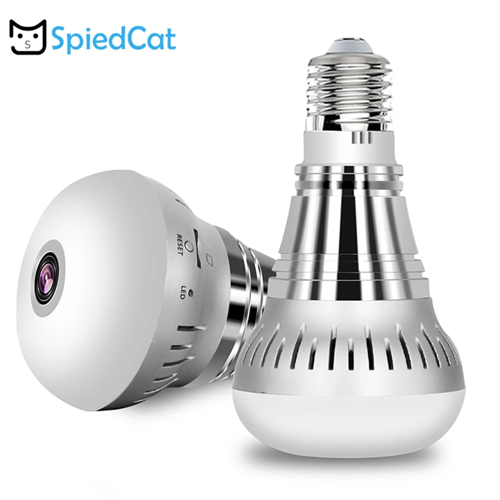 

1080P 360 Degree WiFi IP Panoramic Camera Bulb Lamp Fisheye Lens Mini 2.0MP HD Surveillance Home Baby Monitor Two Way Audio