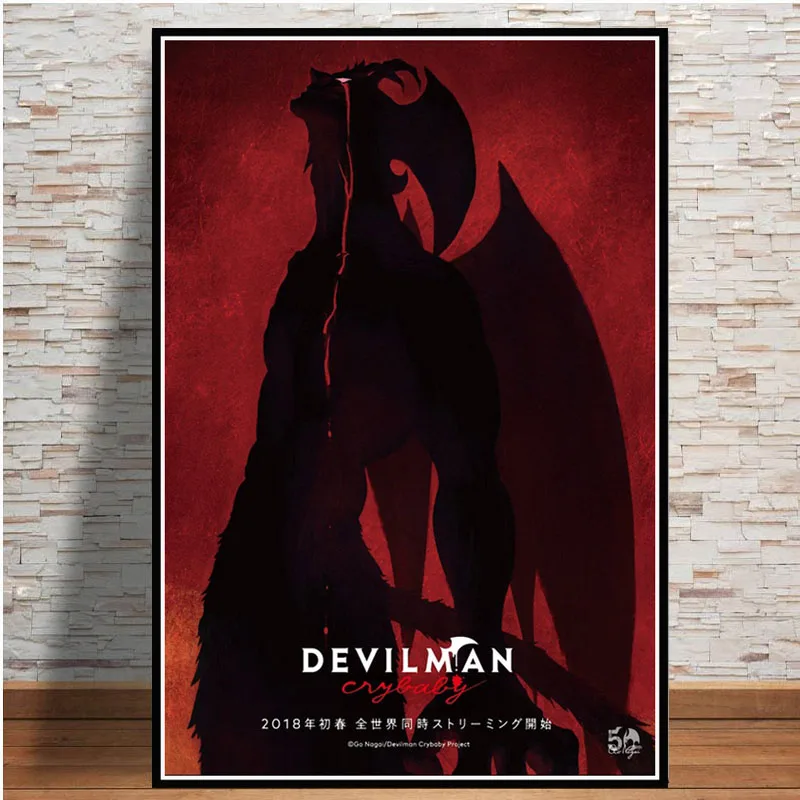 Картина на холсте для украшения дома, настенная живопись devilman crybaby, японское аниме, скандинавские картины, модульный плакат, прикроватный фон