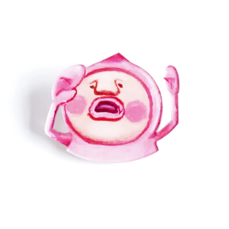 Nengdou Y39 персиковые значки мультфильм булавки для одежды Аниме значок акриловые Значки для детей милые булавки на рюкзак забавные броши