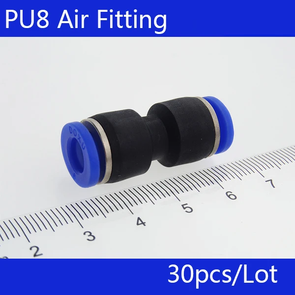 

PU8 HIGH QUALITY 30Pcs Air Pneumatic 8mm to 8mm Straight Push in Connectors Quick Fittings