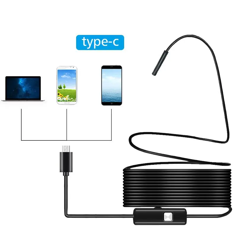 

5.5mm Android Endoscope Inspection HD Camera 3 in 1 Waterproof Snake Camera for Android, Windows & MacBook Device with 6 Led