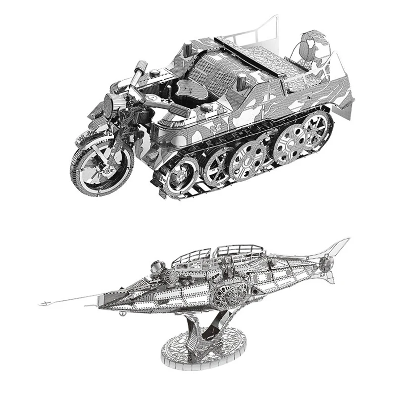 2шт набор HK Nan yuan 3D металлическая головоломка nautilus& SD. KFZ.2 Kleines kettenkraftrad DIY лазерные режущие пазлы головоломки подарочные модельные игрушки