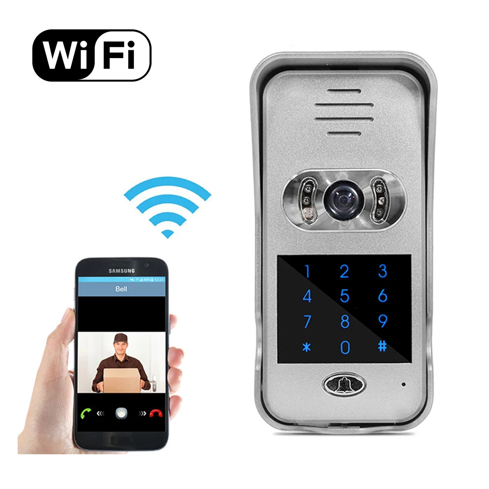 IR Night Vision Smart Phone Remote Unlock Network Door Video Camera Intercom Wifi Video Door Phone with Keypad IR Night Vision Smart Phone Remote Unlock Network Door Video Camera Intercom Wifi Video Door Phone with Keypad