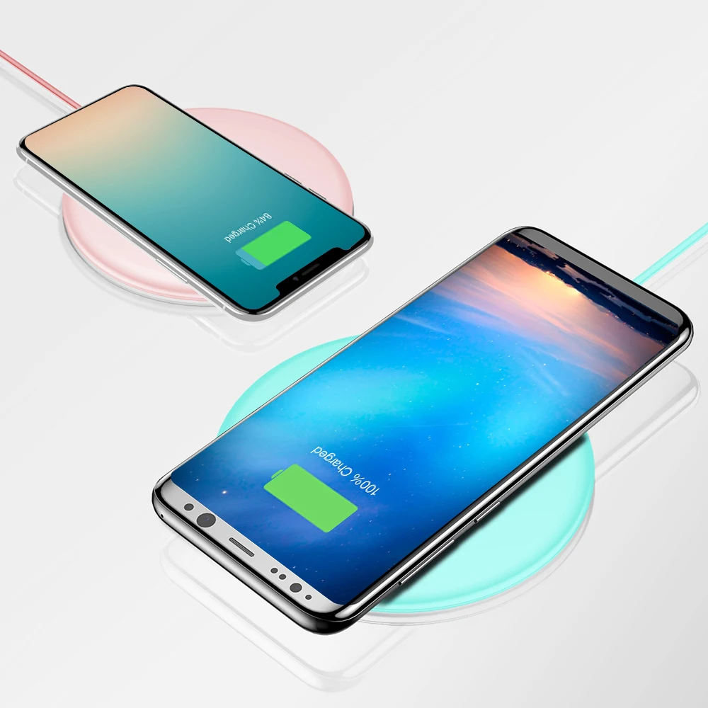 Baseus Donut Fast Wireless Charger for iPhone 8 X Built-in Cable Large Coil Samsung Galaxy S8 Plus | Мобильные телефоны и