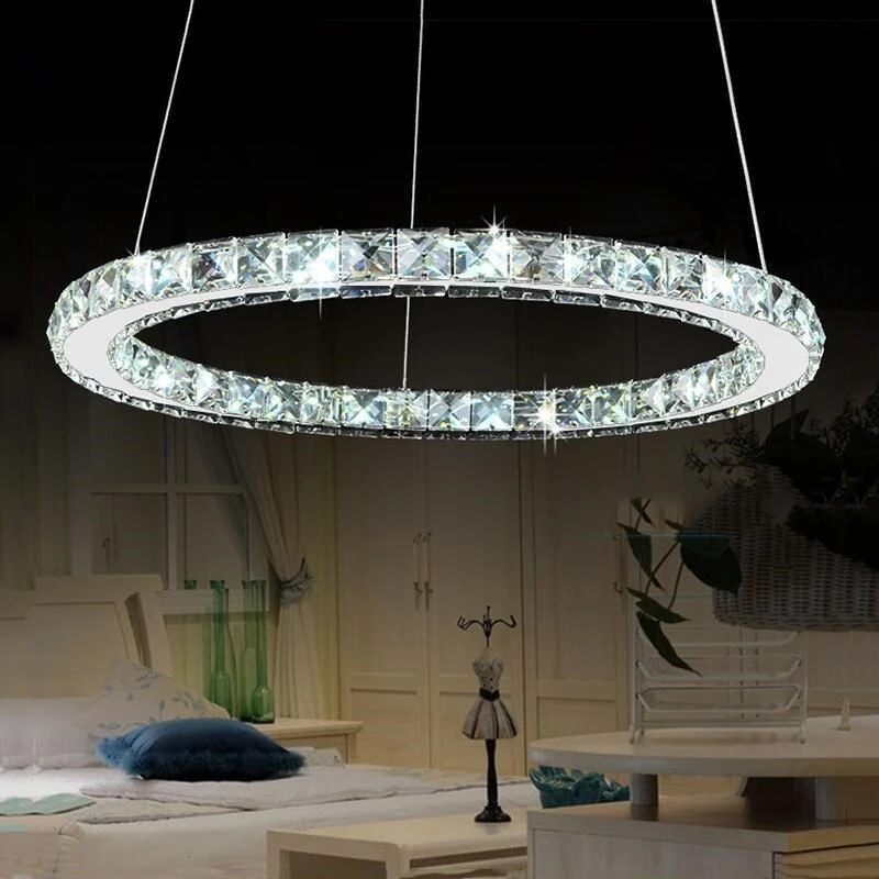 Led Crystal Chandelier Light For Aisle Porch Hallway Stairs Crystal Ring Dining Light Wth Led Light Bulb 15 Watt Chandeliers Aliexpress