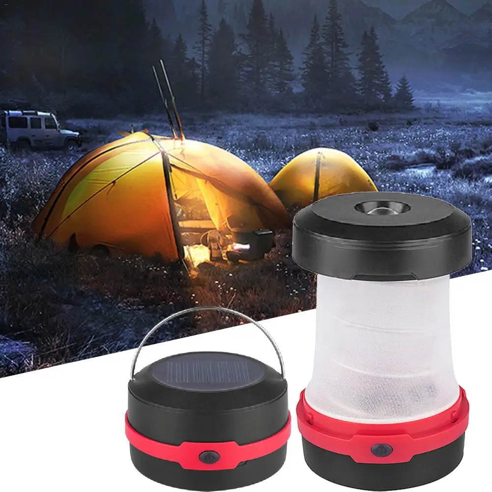 LAIDEYI 3W Solar LED Camping Light Outdoor USB Rechargeable Flashlight Mini Lamp with Handle