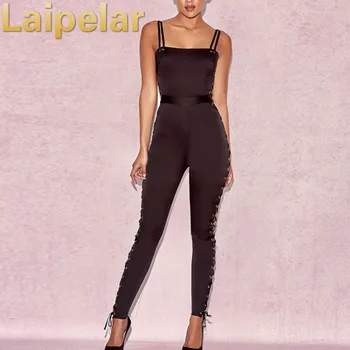 

Laipelar 2018 New Sexy Women Jumpsuit Bandage Lace Up Rompers Club Wear Backless Fashion Lady Overalls playsuit nightclub