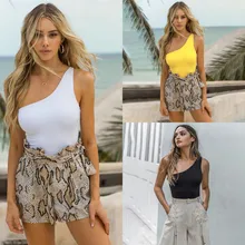 Сексуальный косой воротник купальник мода открытая спина бикини купальный костюм летний сплошной цвет купальники