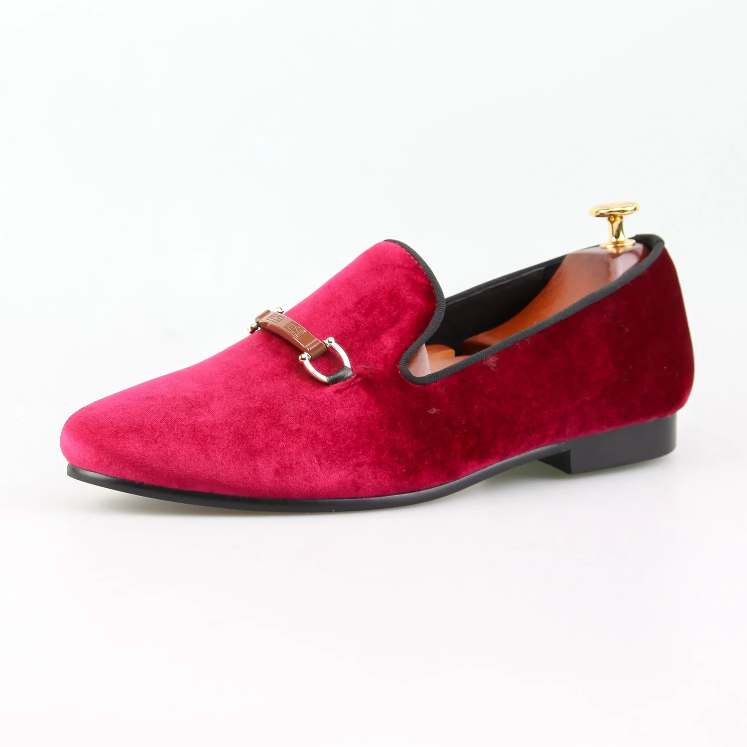 Schoenen Mannen Jurk Fluwelen Gesp Handgemaakte Bordeaux Loafers 7gyfvYb6