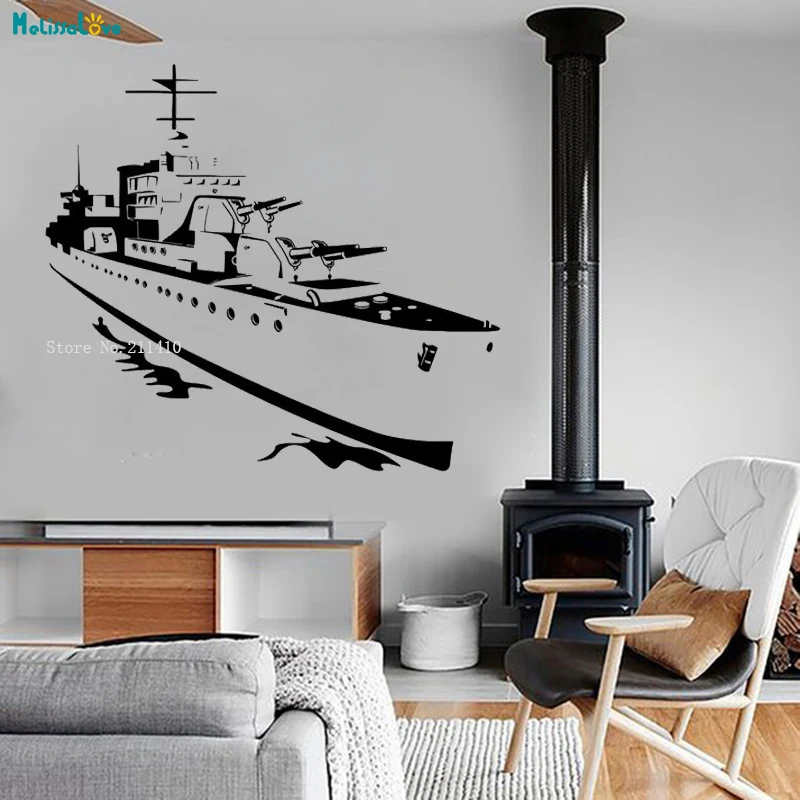 New Design Naval Battleship Destroyer Wall Sticker Decal Home