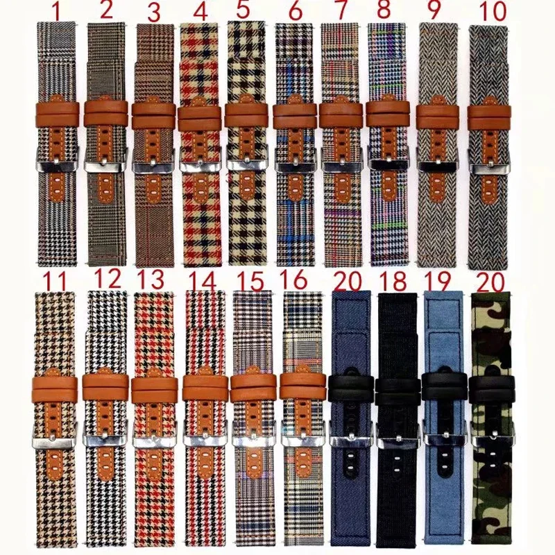

Two in one Personality cloth camouflage leather Band for Samsung Galaxy watch 42mm 46mm Gear sport S2 S3 s4 Frontier Band strap