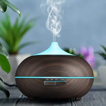 

Lovely 500ml Aroma Essential Oil Diffuser Ultrasonic Air Humidifier Wood Grain 7 Colors Change LED Light HY99 JY23