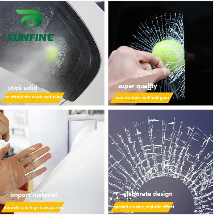 3D Tennis Ball Hit Window Car Sticker Tailgate Decal C