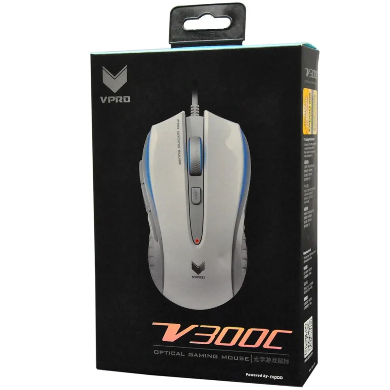 

Original Rapoo V300C Game Mouse Professional Optical USB Wired Gaming Mouse LED 7 Buttons Game Mice Computer Mouse For PC Laptop