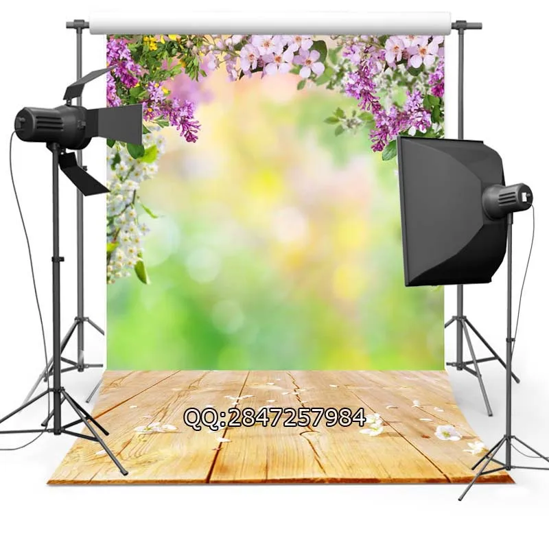 

Spring Flowers Bokeh backdrops High-grade Vinyl cloth Computer printed custom Backgrounds for sale