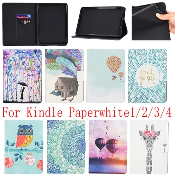 

For Amazon Kindle PaperWhite 1/2/3/4 Case PU Leather Flip Funda Stand Book Cover Capa Coque Auto Sleep/Wake 6inch Tablet Case