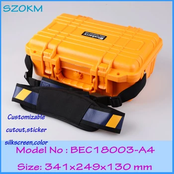 

IP68 sealed waterproof tool equipments case abs safety portable box military equipment plastic case for tools box341*249*130mm