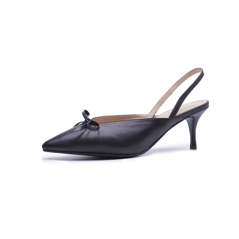 Bowties Fersen Schuhe Dünne Drei Mode blue Leder Slip black Pumpen Spitz Farben Apricot Neue Dame Zvq Echtem Außerhalb Aus auf Frauen Hohe 4wSOnqg