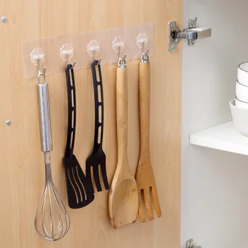 

1PC Strong Suction Wall Hooks Hanger Transparent Suction Cup Sucker Wall Hangers For Kitchen Bathroom Kitchen Dining & Bar Tool
