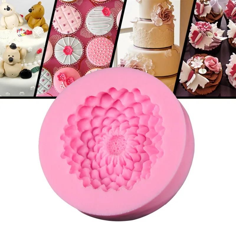 

1Pc 3D Sunflower Shape Silicone Fondant Mold Silicone Baking Forms Soap Mold Sugarcraft Cake Decoration Tools A30