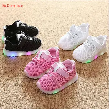 

2018 Hot Sale Children Shoes With Light Mesh Led Spring Autumn Kids Sports Shoes Breathable Boys LED Sneakers For Girls 21-30