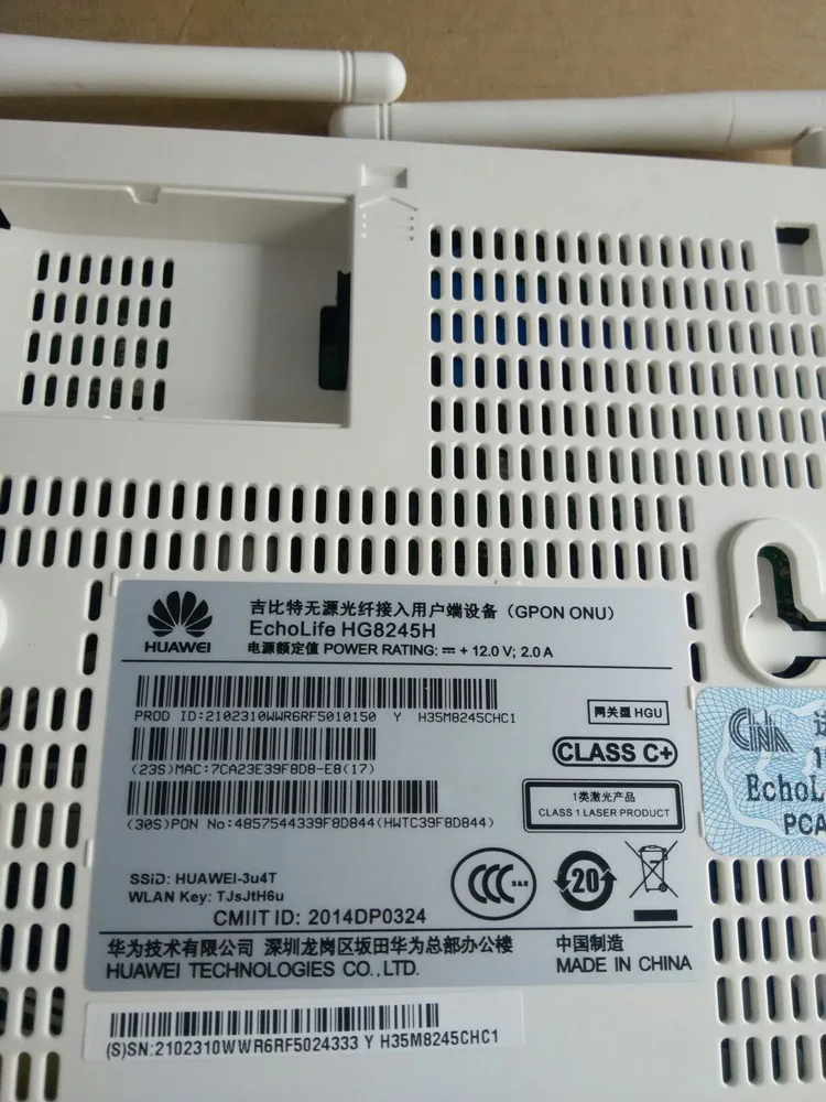 NewHuawei HG8245H GPON ONU 4GE+ 2 голоса+ wifi HGU-CLASS C+ английская прошивка SIP Проводная Termina Gpon английская версия